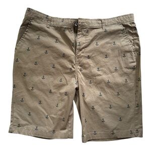 Men's Tan Anchor Print Shorts US38